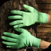 SRSAFETY prix bon marché échantillon vert pu palme revêtement de gant